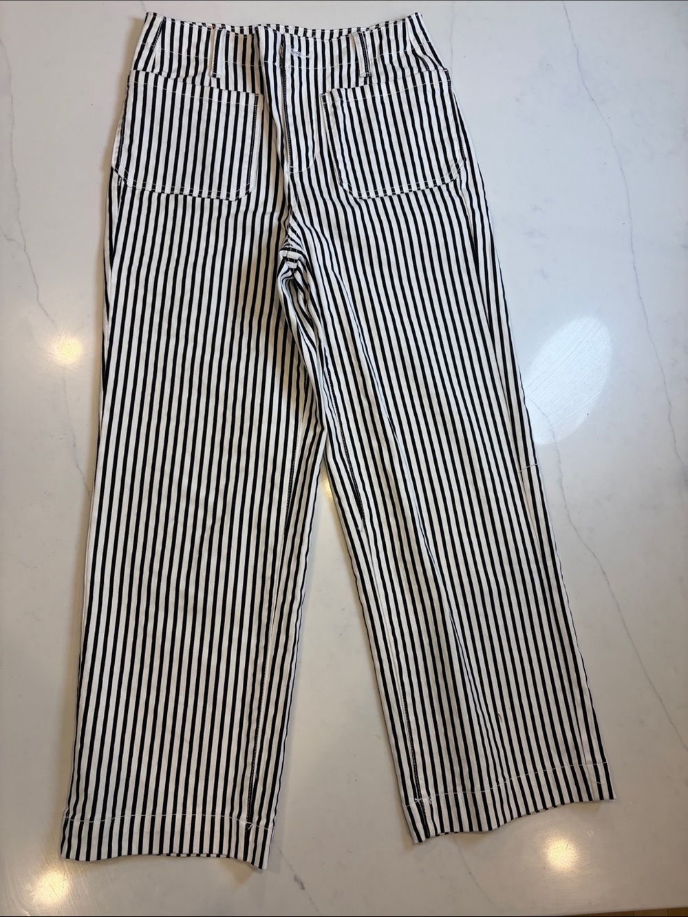 Black and White Vertical Stripe Pants